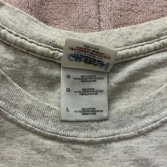 Gildan Light grey Mens T-shirt size L - Picture 3 of 3